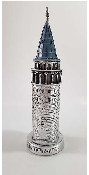 Galata Kulesi Biblo 23cm Gümüş